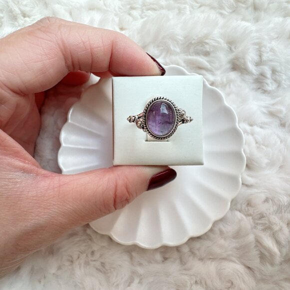 New Sterling Silver Amethyst Ring - Picture 3 of 5